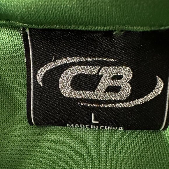 CB Full Zip Track Sweatshirt Jacket Green Long Sleeve Polyester EUC Womens Large - Picture 3 of 7